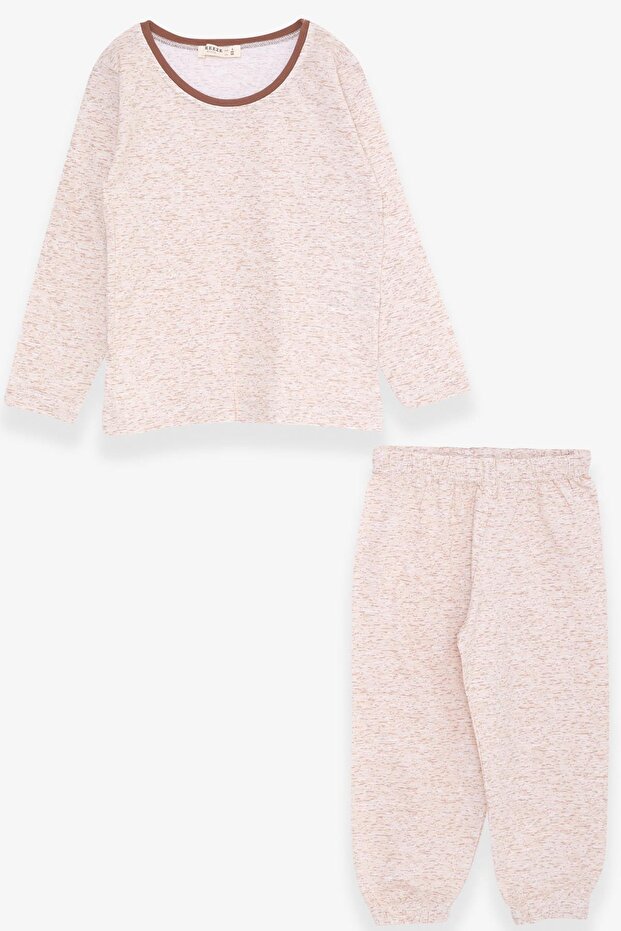 Baby Girl Pajama Set Patterned 9 Months-3 Years, Beige Melange