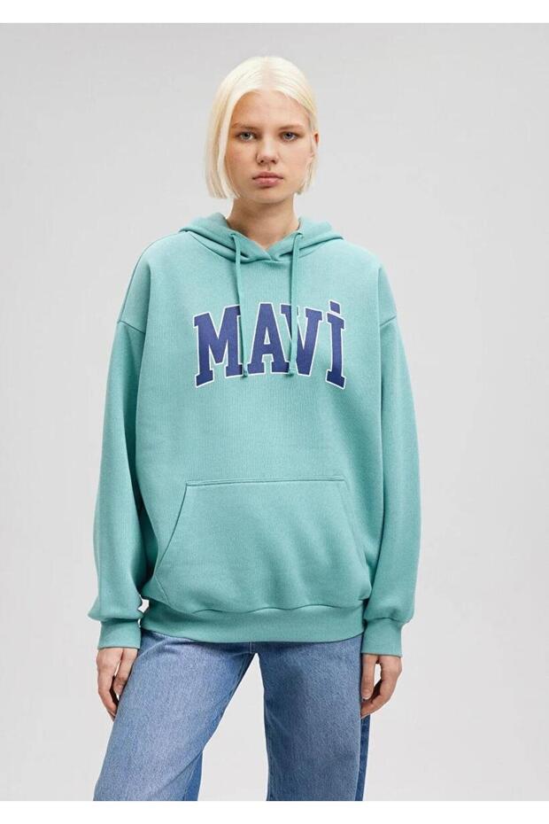 Logo Kapüşonlu Kadın Sweatshırt - 4