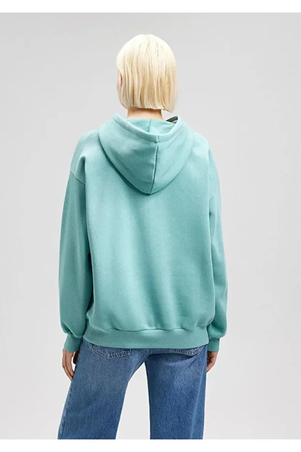 Logo Kapüşonlu Kadın Sweatshırt - 5