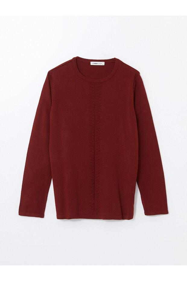 Lcw Grace Crew Neck Textured Women's Knitwear Sweater