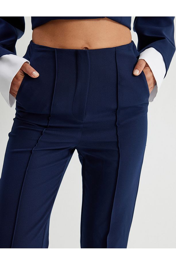 Kt - Regular Fit Nervürlü Düz Paça Kumaş Pantolon - 5