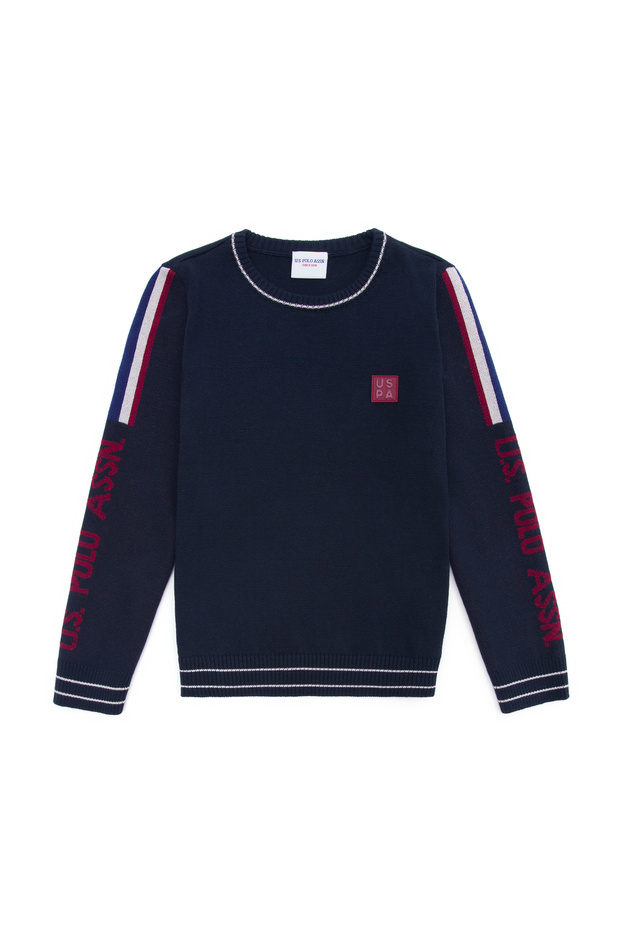 Boy's Navy Blue Crew Neck Knitwear Sweater 50253818 -Vr033