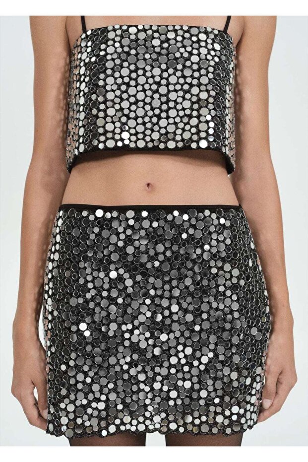 Kristal taşlı kısa bluz - 6