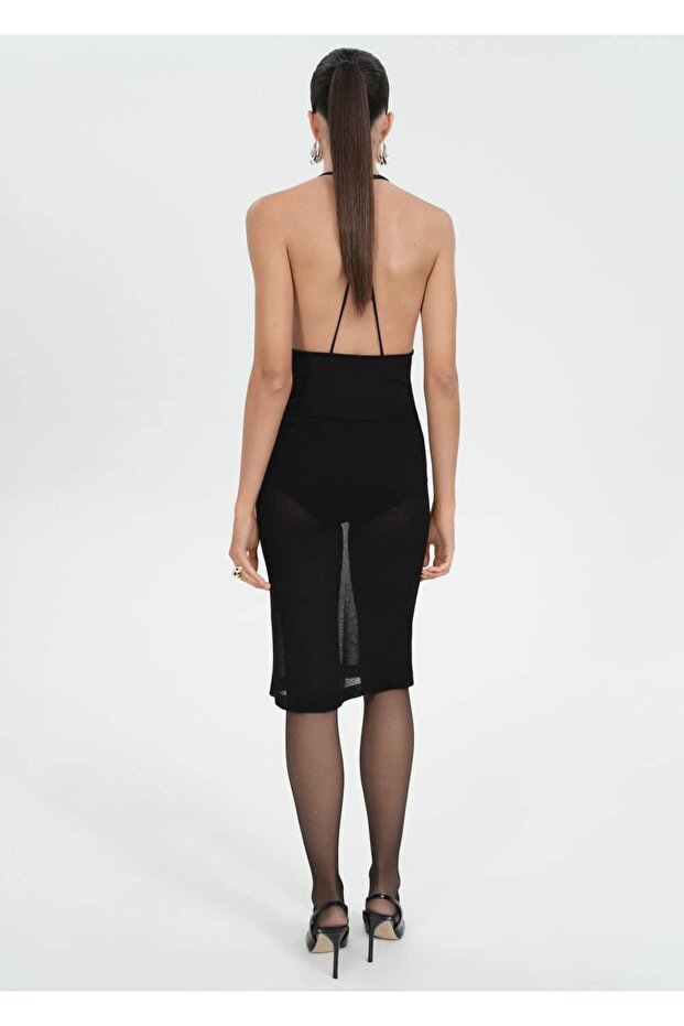 Halbtransparenter Strickrock - 4