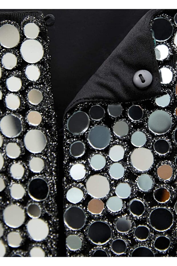 Kristal taşlı kısa bluz - 5