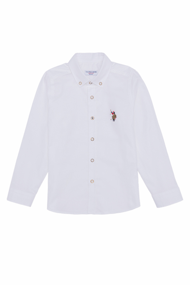 Boy's White Long Sleeve Basic Shirt 50254280-Vr013