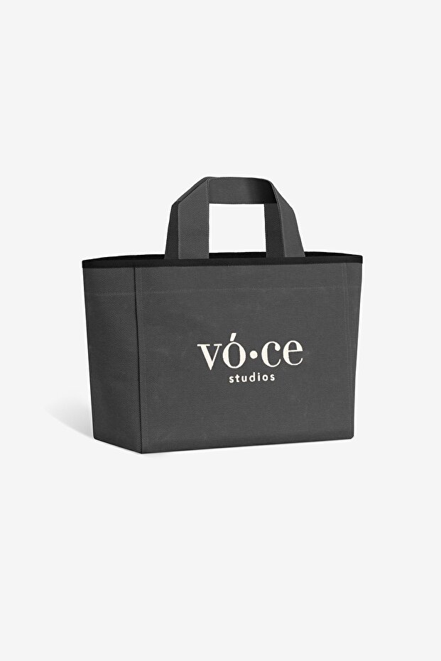 حقيبة قماش رمادية متوسطة - 2