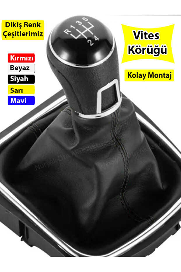 Ford Connect Compatible Black Stitching Gear Shift Gaiter
