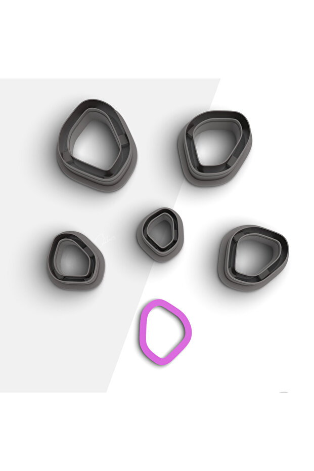 Thin Organic Shaped Polymer Clay Mold, Earring Mold, Clay Cutter, 5 Sizes, No: 895