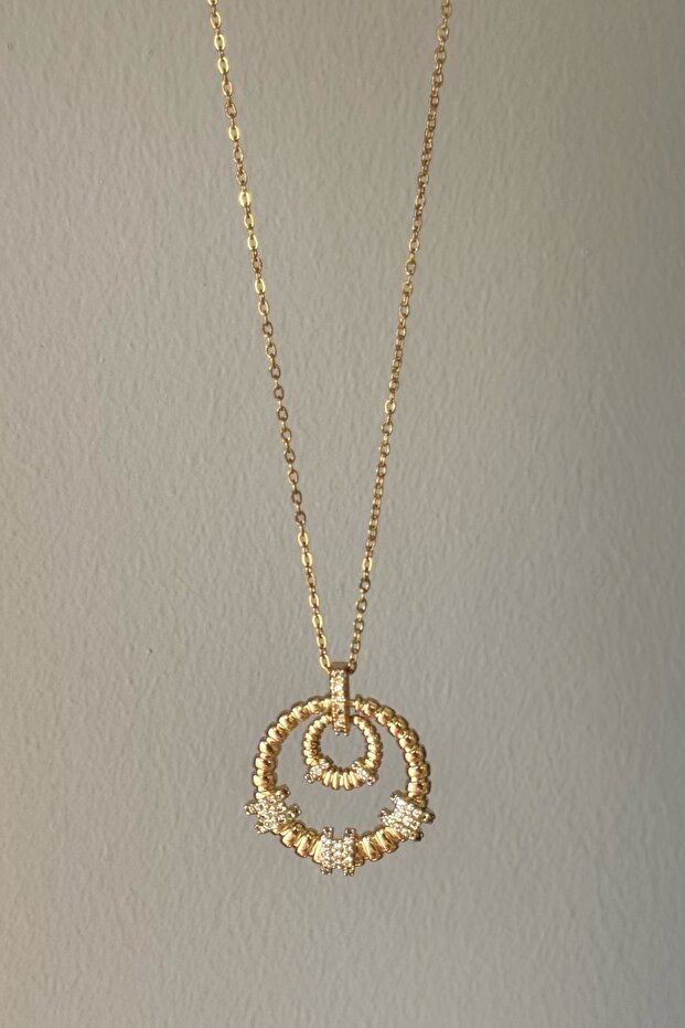 Sparkling Hoops Çelik Kolye - 5