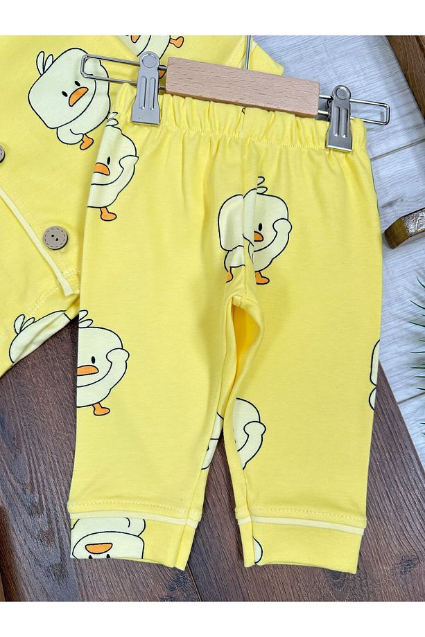 Bebek ve Çocuk Pijama %100 Pamuk Yumuşak Doku Önden Düğmeli Mevsimlik Bebek Pijama Takımı - 2