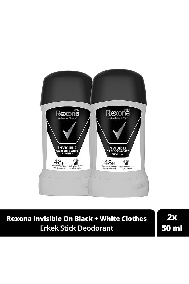 Men Motionsense Erkek Stick Deodorant Invisible On Black White Clothes 50 ml X2 - 1