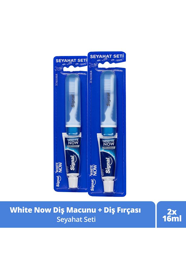White Now Seyahat Seti Diş Macunu 16 ml X2 Diş Fırçası X2 - 1