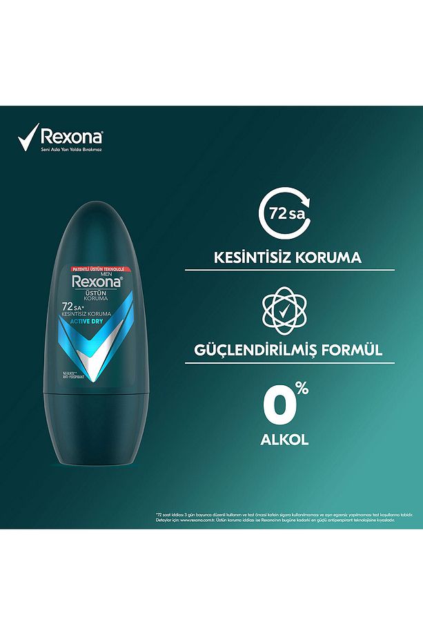 Üstün Koruma Erkek Roll On Deodorant Active Dry 72 Saat Kesintisiz Koruma 50 ml - 6