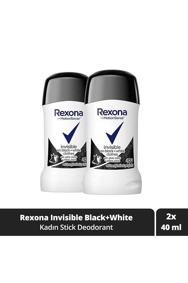 Kadın Stick Deodorant Invisible Black White 40 ml X2 - 1