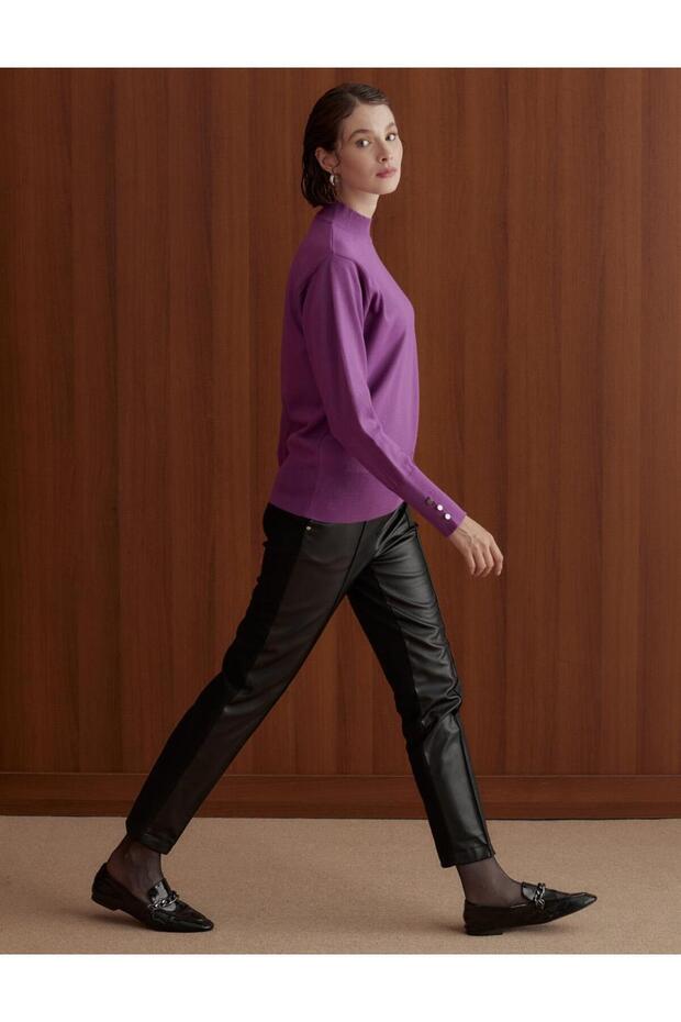 Basic Triko Bluz Fuşya - 8