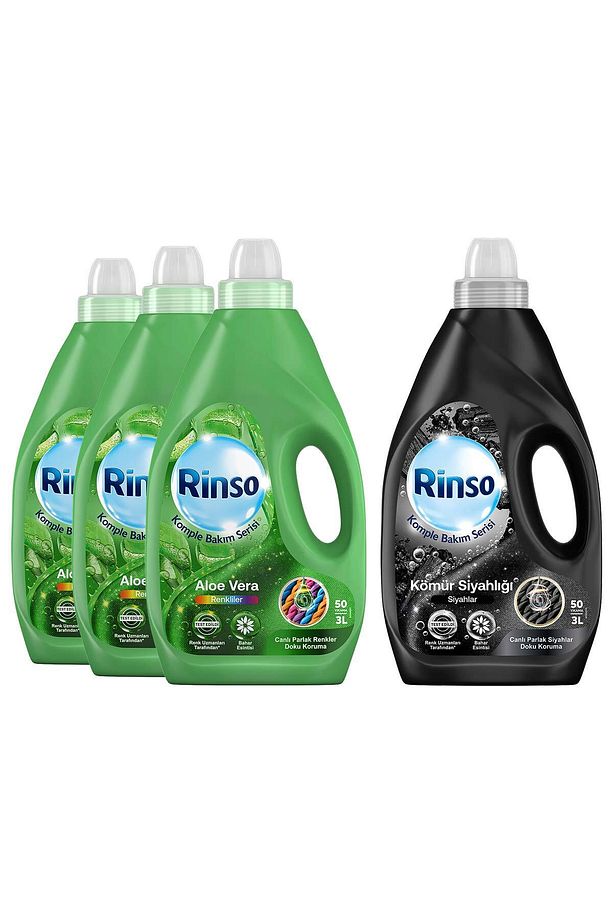 Sıvı Deterjan Aloe Vera Renki 3lt 3adet Sıvı Deterjan Kömür Siyahlığı Siyah 3lt 1adet - 3