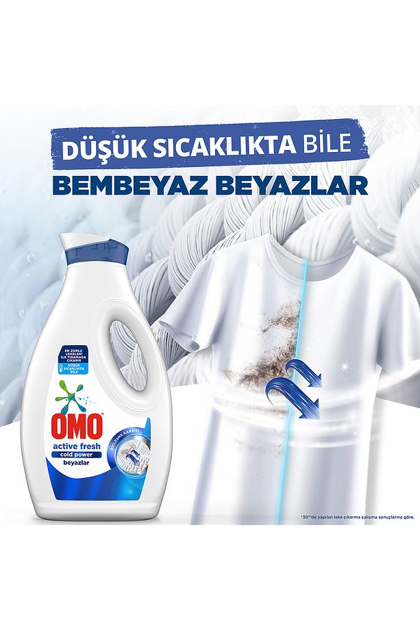Sıvı Çamaşır Deterjanı Active Fresh Cold Power Beyazlar 1690 ml X3 - 4