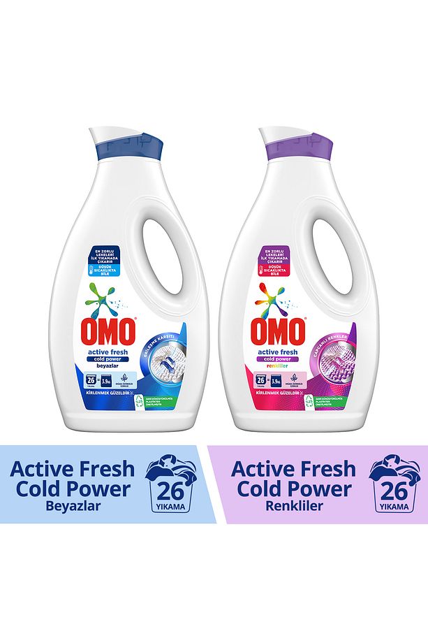 Sıvı Çamaşır Deterjanı Active Fresh Cold Power Beyazlar 1690 ml Cold Power Renkliler 1690 ml - 1