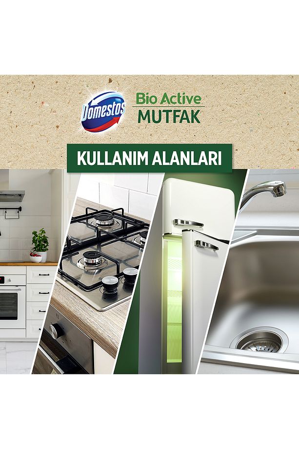 Çamaşır Suyu Bio Active Mutfak Yemek Hazırlanan Yüzeyler Için Kireç Sökücü 750 Mlx3 - 6