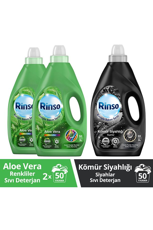 Sıvı Deterjan Aloe Vera Renki 3lt 2adet Sıvı Deterjan Kömür Siyahlığı Siyah 3lt 1adet - 1