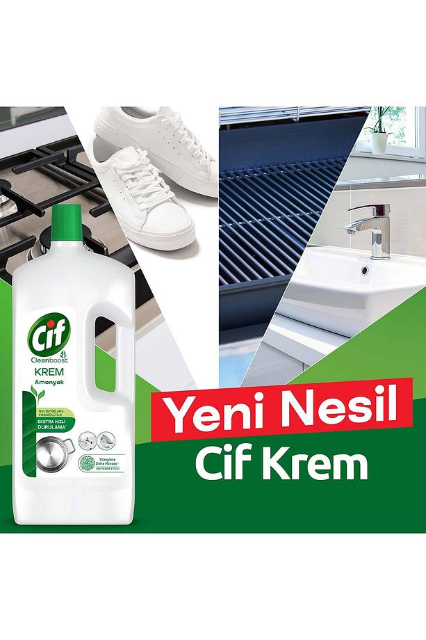 Krem Yüzey Temizleyici Amonyaklı Klor Boya Fosfat Paraben Içermez 1500ml 3adet - 4