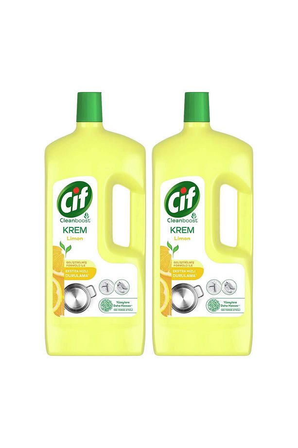 Krem Yüzey Temizleyici Limon Klor Boya Fosfat Paraben Içermez 1500 ml 2adet - 3