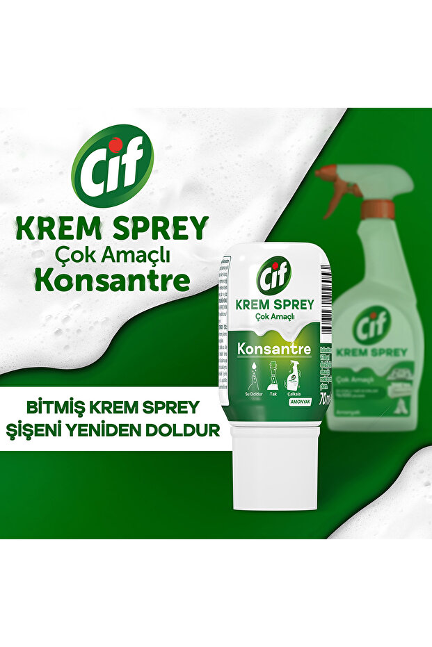 Krem Sprey Amonyak 750 ml X1 Krem Sprey Konsantre 70 ml X3 Mikrofiber Bez Hediye - 4