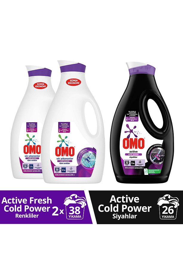 Active Cold Power Siyahlar Sıvı Deterjan 2470ml X2 Sıvı Deterjan Sık Yıkananlar 2470ml X1 - 1