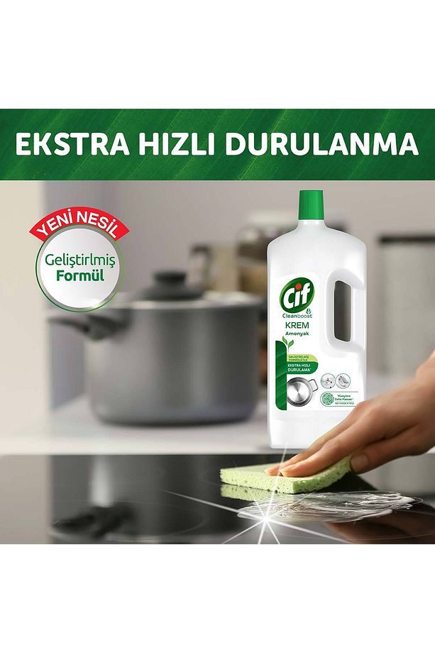 Krem Yüzey Temizleyici Amonyaklı Klor Boya Fosfat Paraben Içermez 1500ml 3adet - 5