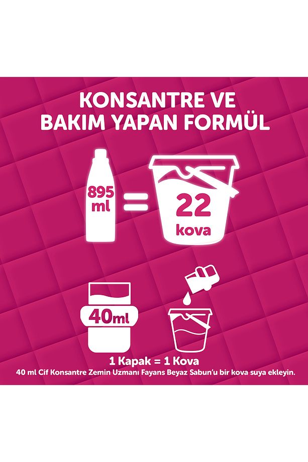 Konsantre Zemin Uzmanı Fayans Pembe Çiçekler %100 Temizlik Ve Parlaklık 895 ml 2adet - 7