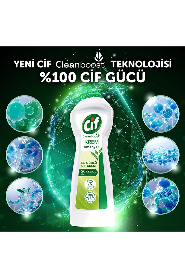 Krem Yüzey Temizleyici Amonyaklı Klor Boya Fosfat Paraben Içermez 750 ml 3 Adet - 5
