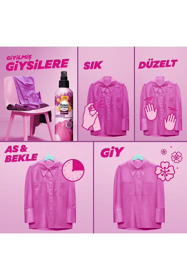 Jet Fresh Giysi Spreyi Yıkamadan Ferah Koku Ve Ütü Etkisi Orkide 200 ml X3 - 7