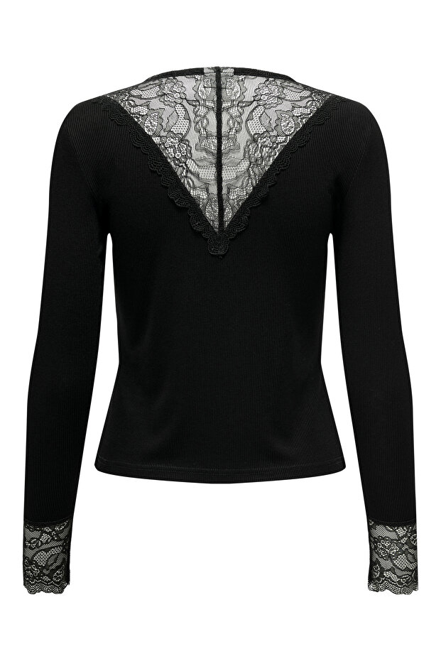 JDYROXY L/S LACE TOP JRS NOOS 15317464 Black - 3
