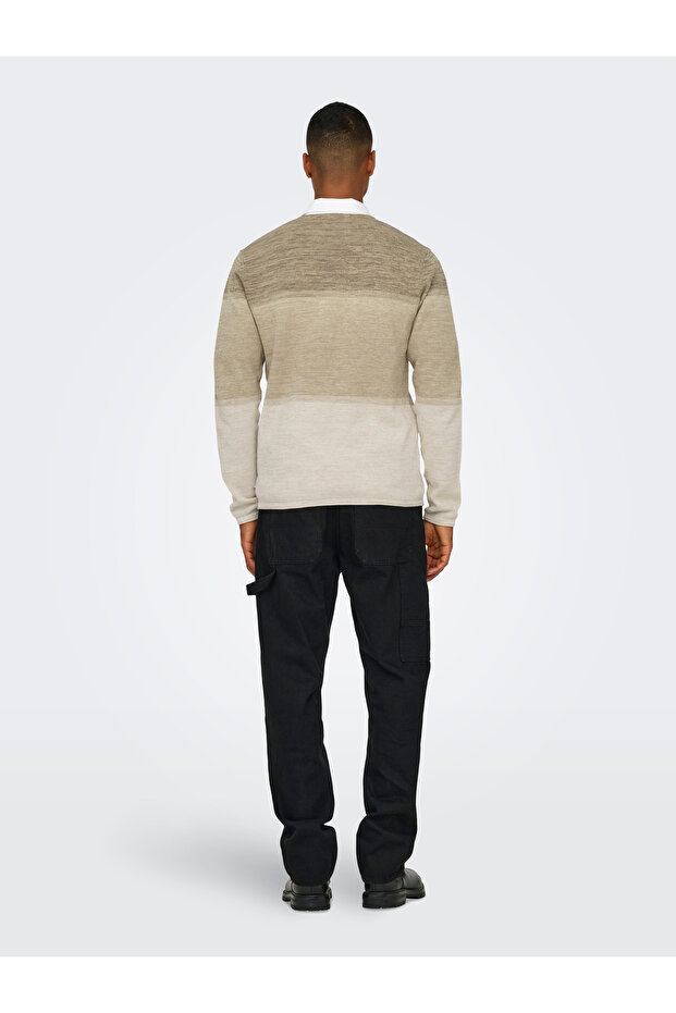 Onsfelix Reg 12 Crew Knit Noos 22029042 Silver Lining - 4