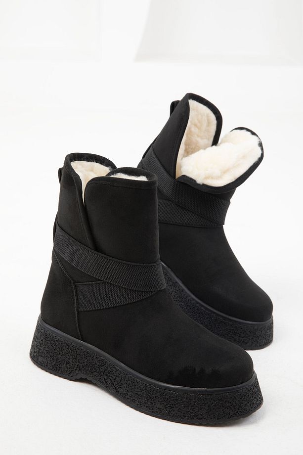 Siyah Süet Kadın Bot & Bootie 18480 - 2