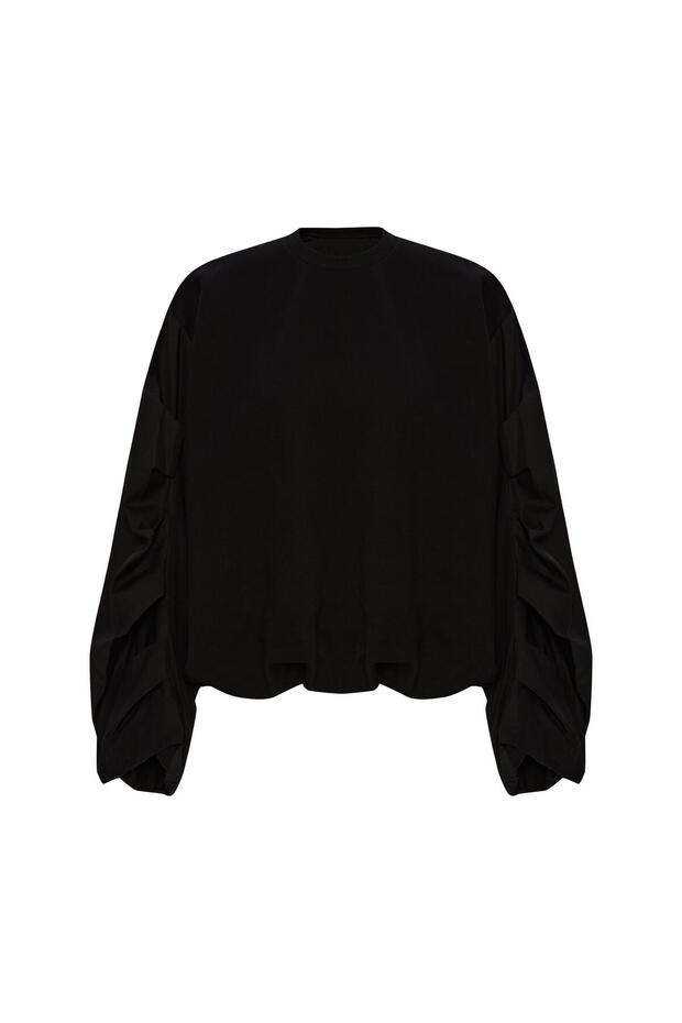 Kol Detaylı Oversize Sweatshirt - 1