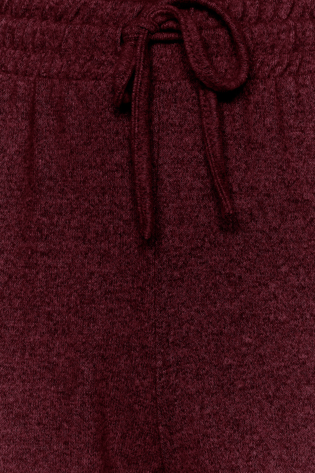 Bordo Yumoş Crop ve Wide Leg/Geniş Paça Örme Alt Üst Takım TWOAW23AU00125 - 6