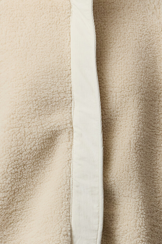 Taş Peluş Regular/Normal Kalıp Dokuma Garnili Fermuarlı Kalın Örme Sweatshirt TWOAW25SW00139 - 3
