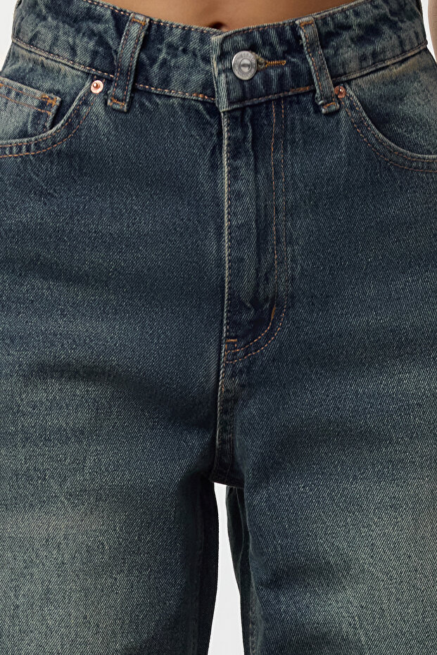 Mavi Yüksek Bel Straight %100 Pamuk Non-Stretch Jeans TWOAW25JE00378 - 7