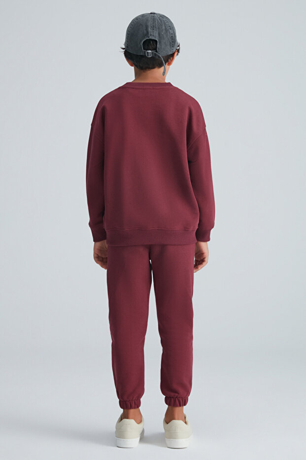 NACER Erkek Çocuk Süs Etiketi Comfort Bordo Eşofman Takımı - 7