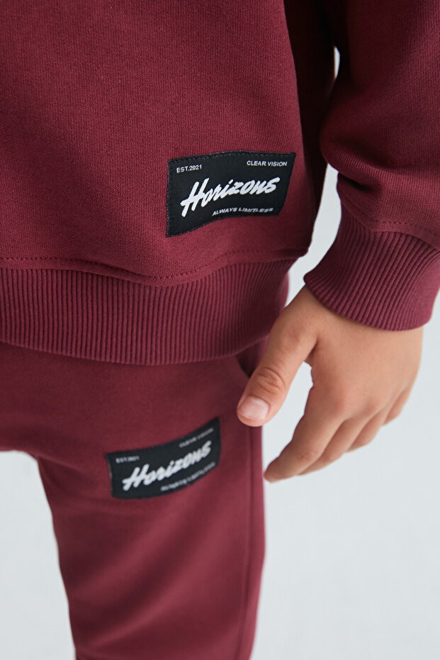 NACER Erkek Çocuk Süs Etiketi Comfort Bordo Eşofman Takımı - 3