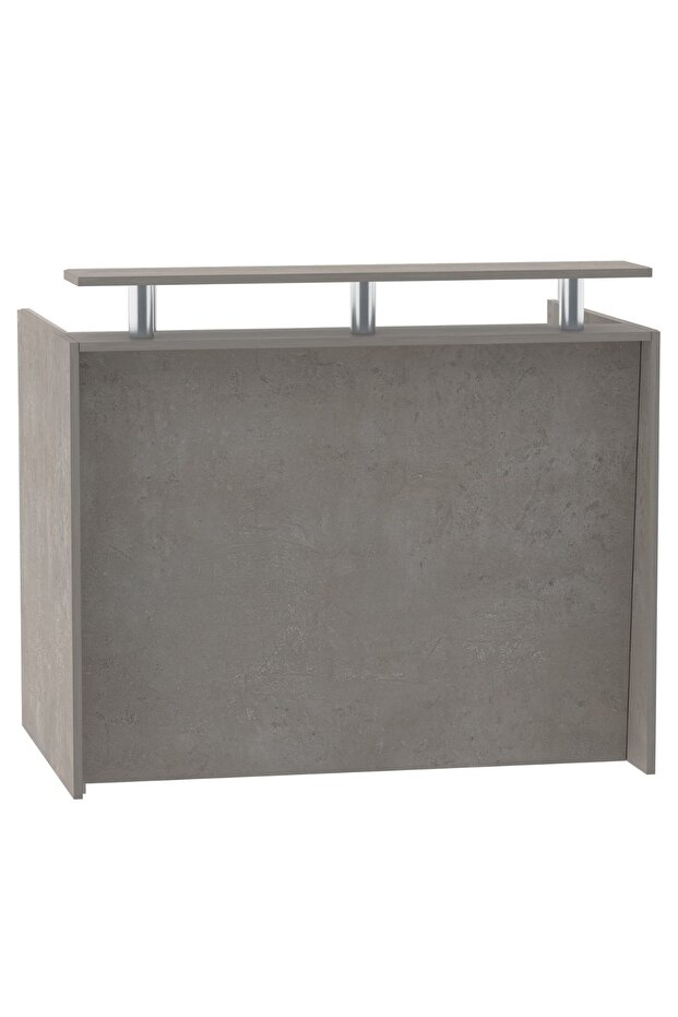 R06 Light Concrete Office Reception Desk - 120cm