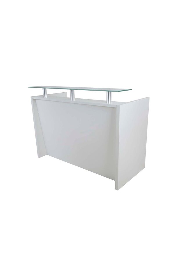 R06 Reception Desk for Office, Hotel- 140cm, White