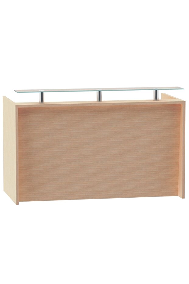 R06 Oak Office Reception Desk Without Drawers - 180cm