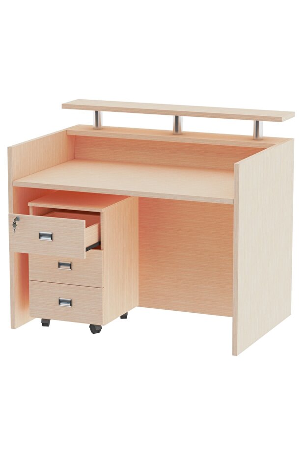 R06 Oak Office Reception Desk - 120cm