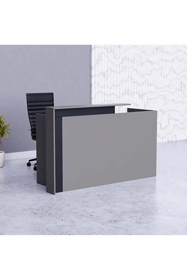 Zelda 26R001 Modern Reception Desk - Dust Grey