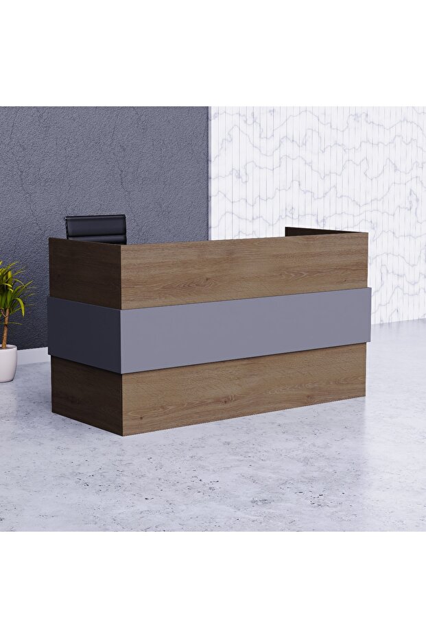 Truffle Davos Oak-Dust Grey RD-1 Reception Desk 180 cm