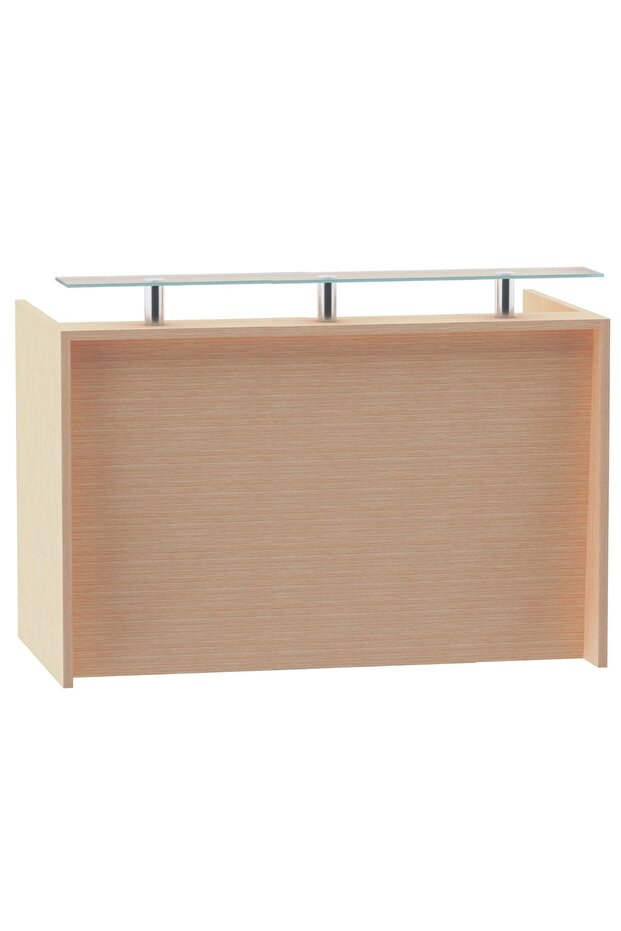 R06 Oak Office Reception Desk Without Drawers - 160cm