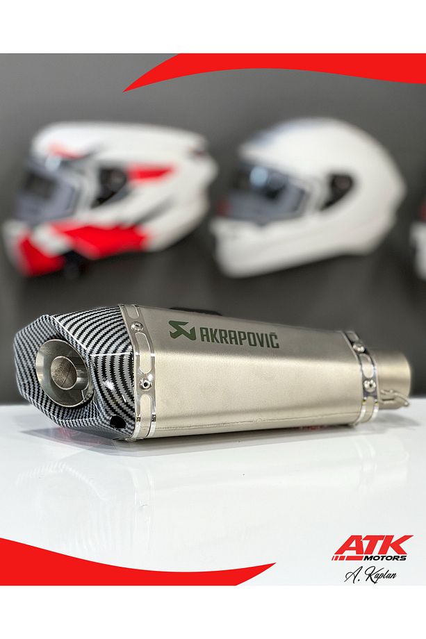 Akrapovic Egzoz Universal Motosiklet Egzozu Tüp Egzoz Gümüş - 1
